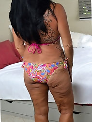 Playful time with a new bikini and sex toy